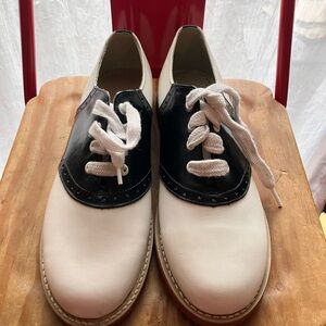 Stylish Black and White Men's Oxford Shoes Willits Tuxedo Dance Shoes